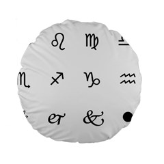 Set Of Black Web Dings On White Background Abstract Symbols Standard 15  Premium Round Cushions by Amaryn4rt