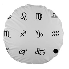 Set Of Black Web Dings On White Background Abstract Symbols Large 18  Premium Round Cushions by Amaryn4rt