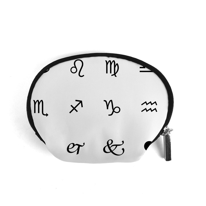 Set Of Black Web Dings On White Background Abstract Symbols Accessory Pouches (Small) 