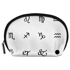 Set Of Black Web Dings On White Background Abstract Symbols Accessory Pouches (large)  by Amaryn4rt