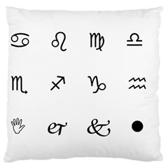 Set Of Black Web Dings On White Background Abstract Symbols Standard Flano Cushion Case (two Sides) by Amaryn4rt