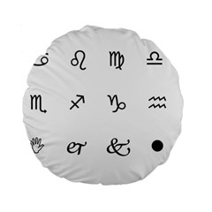 Set Of Black Web Dings On White Background Abstract Symbols Standard 15  Premium Flano Round Cushions by Amaryn4rt