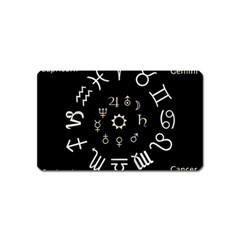 Astrology Chart With Signs And Symbols From The Zodiac Gold Colors Magnet (name Card) by Amaryn4rt