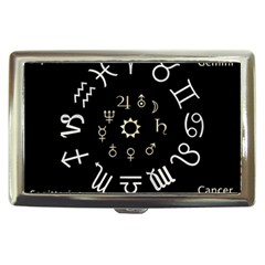 Astrology Chart With Signs And Symbols From The Zodiac Gold Colors Cigarette Money Cases by Amaryn4rt