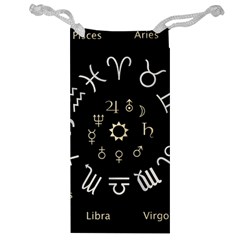 Astrology Chart With Signs And Symbols From The Zodiac Gold Colors Jewelry Bag by Amaryn4rt