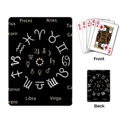 Astrology Chart With Signs And Symbols From The Zodiac Gold Colors Playing Card by Amaryn4rt