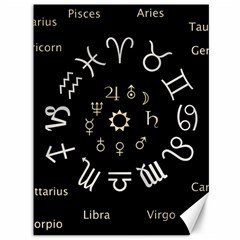 Astrology Chart With Signs And Symbols From The Zodiac Gold Colors Canvas 36  X 48   by Amaryn4rt