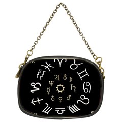 Astrology Chart With Signs And Symbols From The Zodiac Gold Colors Chain Purses (two Sides)  by Amaryn4rt