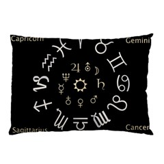 Astrology Chart With Signs And Symbols From The Zodiac Gold Colors Pillow Case