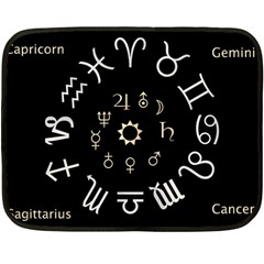 Astrology Chart With Signs And Symbols From The Zodiac Gold Colors Fleece Blanket (mini) by Amaryn4rt