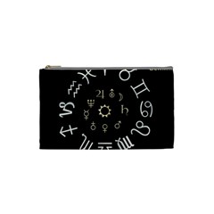 Astrology Chart With Signs And Symbols From The Zodiac Gold Colors Cosmetic Bag (small)  by Amaryn4rt