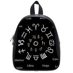 Astrology Chart With Signs And Symbols From The Zodiac Gold Colors School Bags (small)  by Amaryn4rt