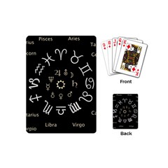 Astrology Chart With Signs And Symbols From The Zodiac Gold Colors Playing Cards (mini)  by Amaryn4rt