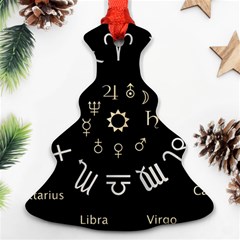 Astrology Chart With Signs And Symbols From The Zodiac Gold Colors Ornament (christmas Tree)  by Amaryn4rt