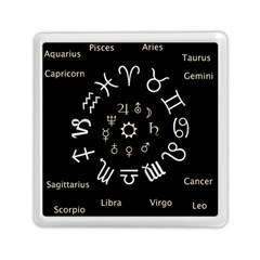 Astrology Chart With Signs And Symbols From The Zodiac Gold Colors Memory Card Reader (square)  by Amaryn4rt