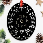 Astrology Chart With Signs And Symbols From The Zodiac Gold Colors Ornament (Oval Filigree) Front