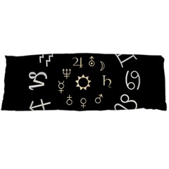 Astrology Chart With Signs And Symbols From The Zodiac Gold Colors Body Pillow Case (dakimakura) by Amaryn4rt