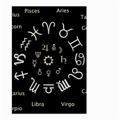 Astrology Chart With Signs And Symbols From The Zodiac Gold Colors Small Garden Flag (two Sides) by Amaryn4rt