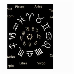 Astrology Chart With Signs And Symbols From The Zodiac Gold Colors Large Garden Flag (two Sides) by Amaryn4rt