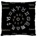 Astrology Chart With Signs And Symbols From The Zodiac Gold Colors Large Flano Cushion Case (Two Sides) Front