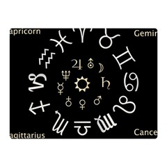 Astrology Chart With Signs And Symbols From The Zodiac Gold Colors Double Sided Flano Blanket (mini)  by Amaryn4rt