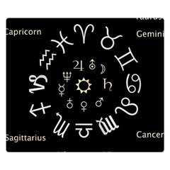 Astrology Chart With Signs And Symbols From The Zodiac Gold Colors Double Sided Flano Blanket (small)  by Amaryn4rt