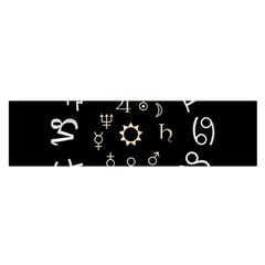 Astrology Chart With Signs And Symbols From The Zodiac Gold Colors Satin Scarf (oblong)