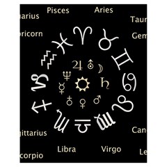 Astrology Chart With Signs And Symbols From The Zodiac Gold Colors Drawstring Bag (small) by Amaryn4rt