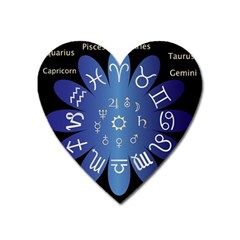 Astrology Birth Signs Chart Heart Magnet by Amaryn4rt