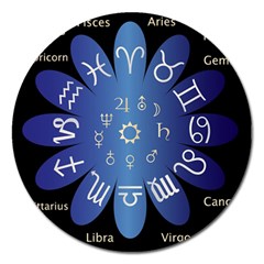 Astrology Birth Signs Chart Magnet 5  (round) by Amaryn4rt