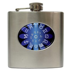 Astrology Birth Signs Chart Hip Flask (6 Oz) by Amaryn4rt