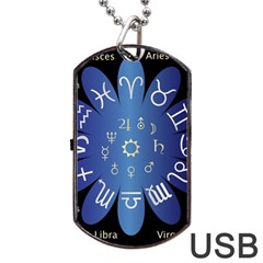 Astrology Birth Signs Chart Dog Tag Usb Flash (one Side) by Amaryn4rt