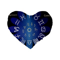 Astrology Birth Signs Chart Standard 16  Premium Heart Shape Cushions by Amaryn4rt