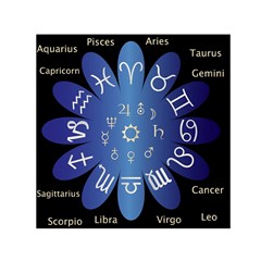 Astrology Birth Signs Chart Small Satin Scarf (square) by Amaryn4rt