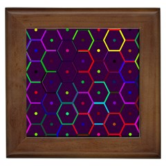 Color Bee Hive Pattern Framed Tiles by Amaryn4rt