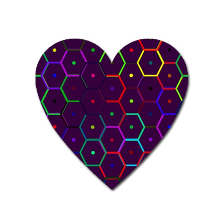 Color Bee Hive Pattern Heart Magnet