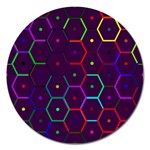 Color Bee Hive Pattern Magnet 5  (Round) Front