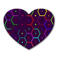 Color Bee Hive Pattern Heart Mousepads by Amaryn4rt