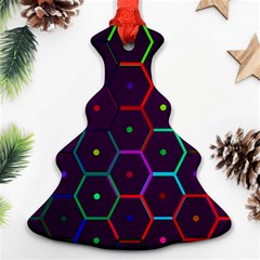 Color Bee Hive Pattern Christmas Tree Ornament (two Sides)