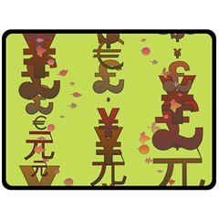 Set Of Monetary Symbols Fleece Blanket (large) 