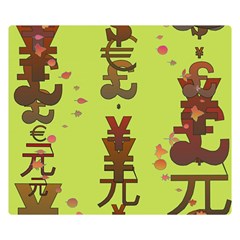 Set Of Monetary Symbols Double Sided Flano Blanket (small)  by Amaryn4rt