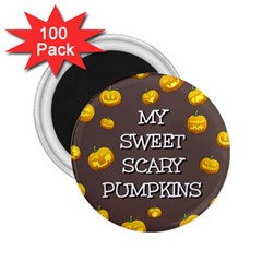 Scary Sweet Funny Cute Pumpkins Hallowen Ecard 2 25  Magnets (100 Pack)  by Amaryn4rt