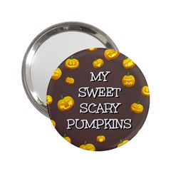 Scary Sweet Funny Cute Pumpkins Hallowen Ecard 2 25  Handbag Mirrors by Amaryn4rt