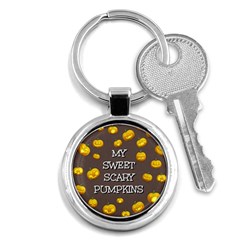 Scary Sweet Funny Cute Pumpkins Hallowen Ecard Key Chains (round)  by Amaryn4rt