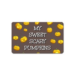 Scary Sweet Funny Cute Pumpkins Hallowen Ecard Magnet (name Card) by Amaryn4rt