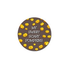 Scary Sweet Funny Cute Pumpkins Hallowen Ecard Golf Ball Marker by Amaryn4rt