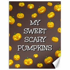 Scary Sweet Funny Cute Pumpkins Hallowen Ecard Canvas 18  X 24   by Amaryn4rt