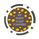 Scary Sweet Funny Cute Pumpkins Hallowen Ecard Poker Chip Card Guard Front