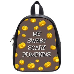 Scary Sweet Funny Cute Pumpkins Hallowen Ecard School Bags (small)  by Amaryn4rt