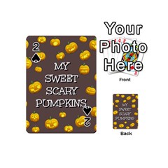 Scary Sweet Funny Cute Pumpkins Hallowen Ecard Playing Cards 54 (mini)  by Amaryn4rt